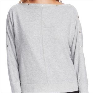 Vince Camuto Snap Trim Dolman Sleeve Sweater Grey‎ Small